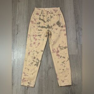 Pacsun Women’s Ultra High Rise Slim Cream Tan Tie Dye Jeans Size 27